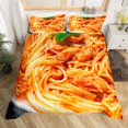 thumbnail image 1 of Spaghetti Noodles Duvet Cover Full Adults,Chicken Pasta Noodles Bedding Set Funny Decor for Bedroom,Realistic Food Comforter Cover Noodle Quilt Cover 3Pcs, 1 of 4