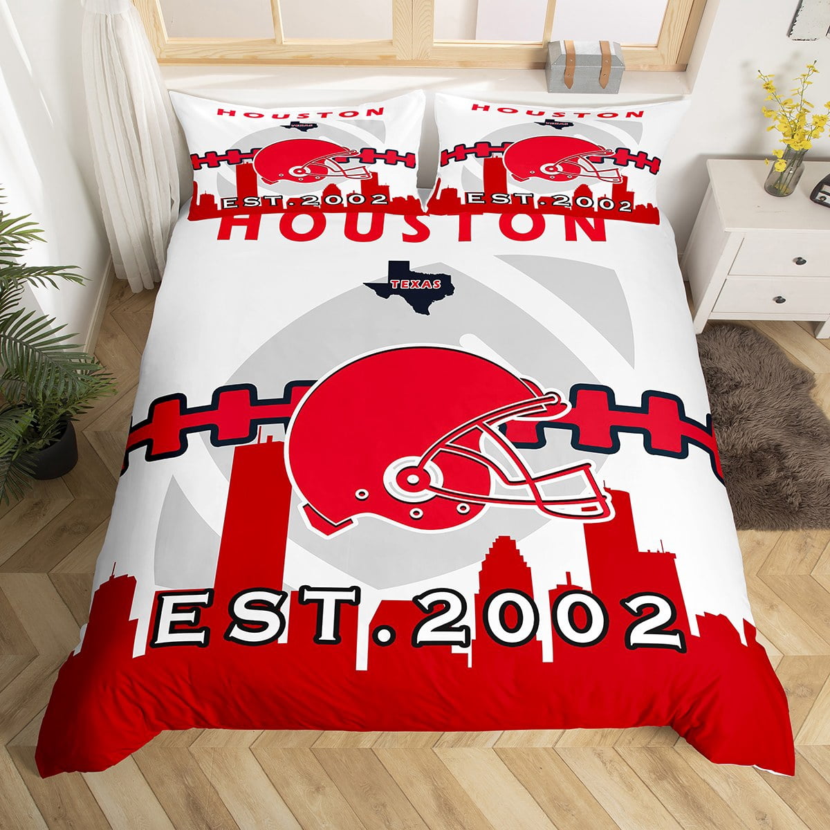 American Football Print Pattern Duvet Cover Bedding Set