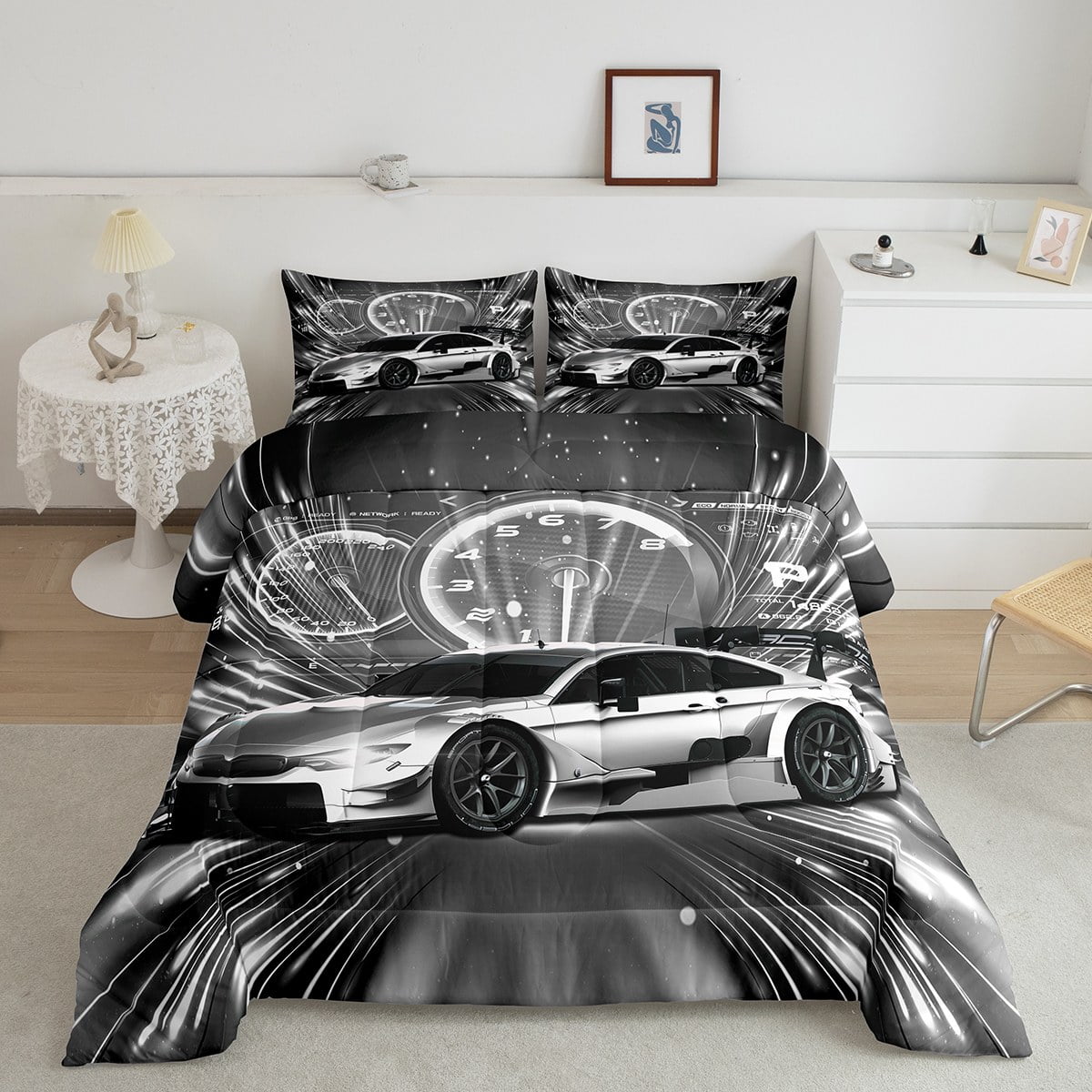 YST Sports Car Bedding Comforter Sets Racing Sports Game Bedding for