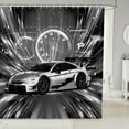 thumbnail image 1 of Sports Car Fabric Shower Curtain Racing Sports Game Shower Curtain Retro Grey Race Car Bathroom Shower Curtain Sets Cool Sports Grunge Vintage Decor Bath Curtain 72"Wx78"L, 1 of 4
