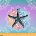 thumbnail image 1 of Starfish Fabric By The Yard, Boho Flower Upholstery Fabric, Colorful Mandala Ocean Animal Decorative Fabric, Summer Exotic Ombre Geometric Indoor Outdoor Fabric, Blue Purple, 1 Yard, 1 of 6