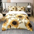 YST Sunflower Duvet Cover Yellow Flowers Comforter Cover Full Size for