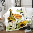 thumbnail image 1 of Sunflower Gnome Throw Blanket Throw 50x60 ,Yellow Flowers Fleece Blanket,Cute Spring Gnome Bed Blanket,Botanical Floral Green Yellow Sherpa Blanket for Sofa Bed Couch, 1 of 4