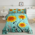 thumbnail image 1 of Erosebridal Sunflower King Bedding Sets Women,Distressed Blue Wooden Board Comforter Set,Yellow Flowers Butterfly Down Comforter,Country Grunge Farmhouse Duvet Set with 2 Pillow Cases, 1 of 5