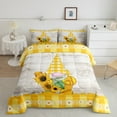 thumbnail image 1 of Erosebridal Sunflower Twin Size Comforter Set,Yellow Floral Gnome Bedding Set,Spring Farmhouse Bed Set,Rustic Farm Daisy Flower Down Comforter 2Pcs with 1 Pillow Case, 1 of 5