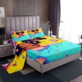 thumbnail image 1 of Erosebridal Sweet Black Fitted Sheet Full American African Cute Sheet Set Black Magical Bed Sheets Yellow Blue Purple Girly Fitted Sheet + Flat Sheet + 2 Pillow Cases, 1 of 6