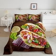 thumbnail image 1 of Erosebridal Taco Comforter Set Full Adults,Funny Burrito Tortilla Bedding Set Room Decor,Realistic Food Bedding Comforter Sets Novelty Gifts Burritos Quilt Bed Set 3Pcs, 1 of 5
