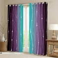 thumbnail image 1 of Teal Gradient 30%-50% Blackout Curtains Purple Ombre Curtains & Drapes, Rainbow Watercolor Curtains Geometric Wave Black Out Curtains, Abstract Lines Window Drapes Home Decorations, 1 of 5