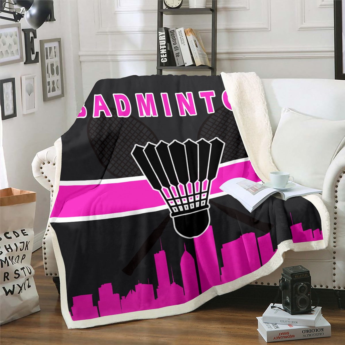 YST Teen Girls Badminton Blanket Kids Sport Throw Blanket for Bed