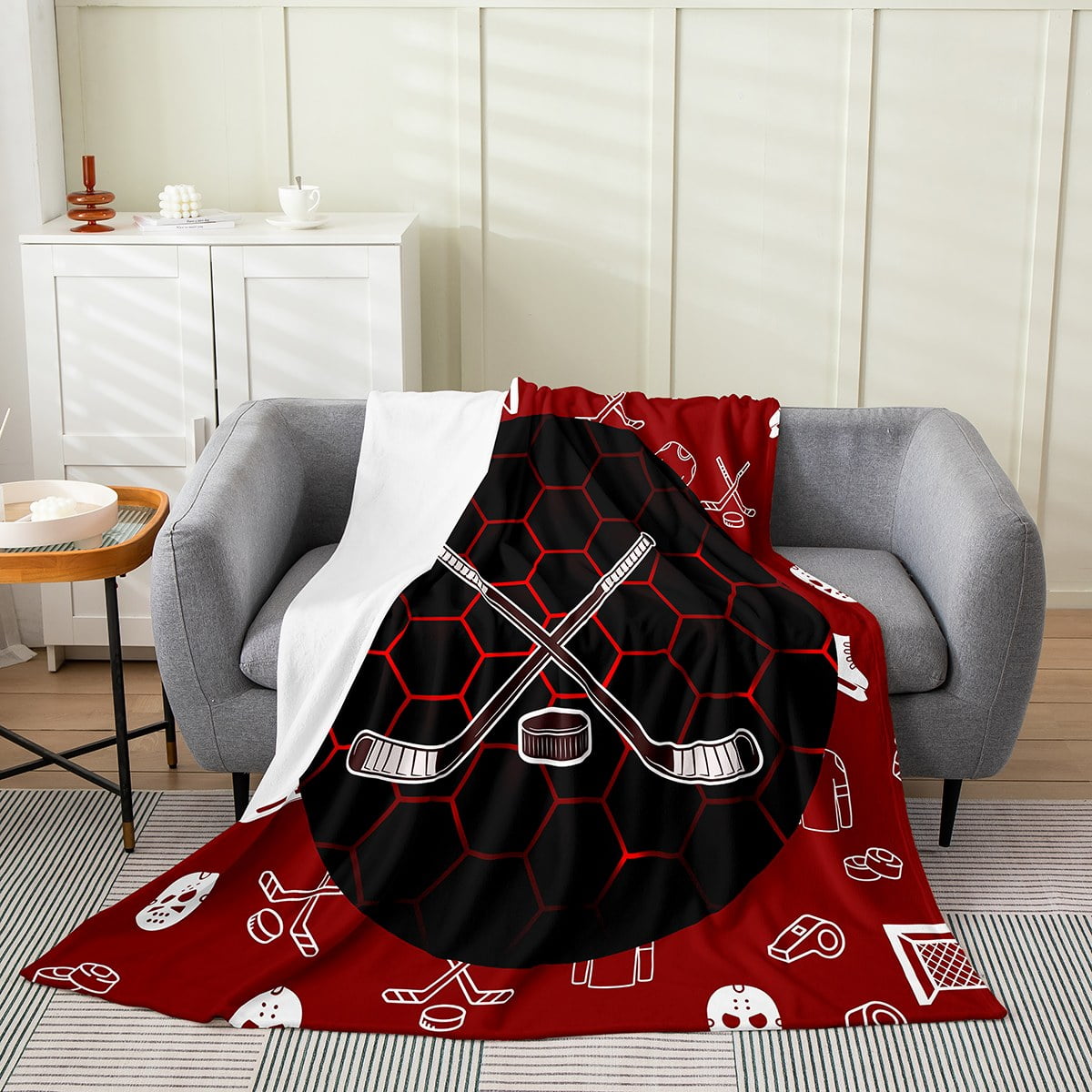YST Teen Hockey Throw Blanket Throw 50x60 inch Geometric