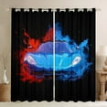 thumbnail image 1 of YST Teens Sports Car Curtains Blue Race Car Blackout Curtains for Boys Men, Red Blue Graffiti Splatters Curtains & Drapes Cool Speed Racing Car Bedroom Curtains, Black Window Treatments, 1 of 5