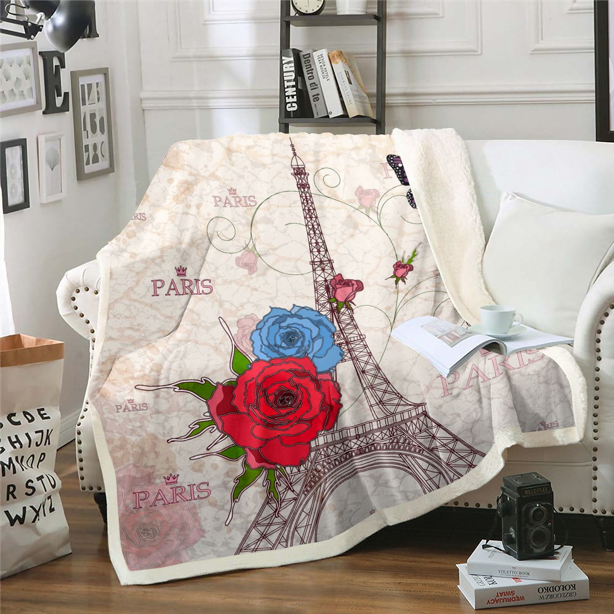 YST Throw Size for Girls Paris Eiffel Tower Fleece Blanket Modern