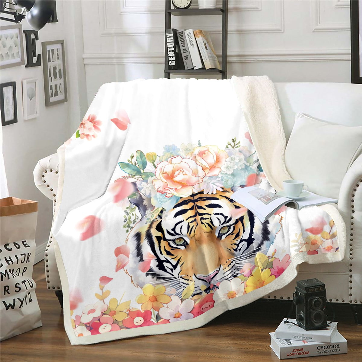 YST Throw Size Tiger Throw Blanket 3D Animal Print Fleece Blanket