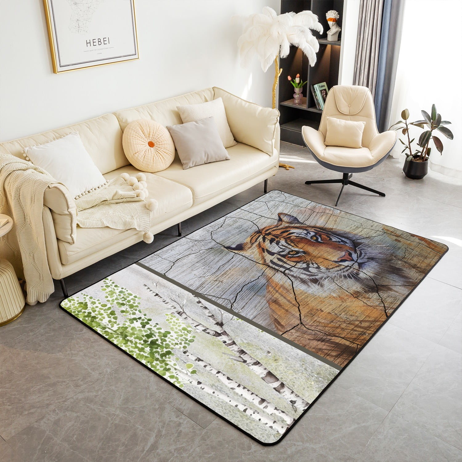 Erosebridal Tiger Rug ,Wild Animals Non Slip Washable Carpet For ...