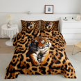 thumbnail image 1 of Erosebridal Tiger Twin Bed Comforter Set Wild Animal Bedding Bedroom Decor, Leopard Cheetah Print Comforter Set Youth Teenagers Faux Quilt with 1 Pillowcase, 1 of 6