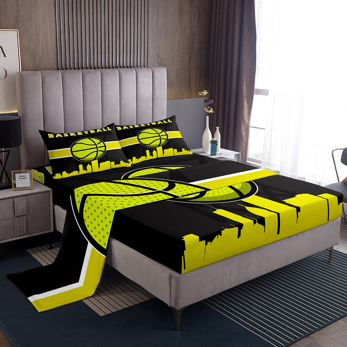 YST Toddler Boys Basketball Bed Sheets Set Kids Sport Full Size Sheet