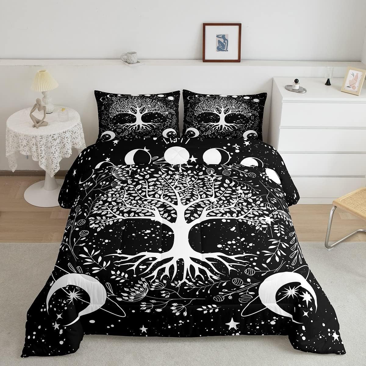 YST Tree of Life Comforter Set Queen Size Sun and Moon Bedding Kids ...