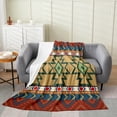 thumbnail image 1 of Tribal Western Blanket Throw Size Aztec Flannel Fleece Blanket Rustic Farmhouse Oriental Pattern Throw Blanket Retro Mexican Style Geometric Diamond Arrow Sherpa Blanket Room Decor, 1 of 5