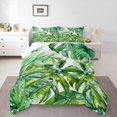 thumbnail image 1 of Tropical Plant Leaf Full Comforter Set,Boho Botanical Green Leaves Bedding Set Adults,Hawaiian Palm Leaf Monstera Quilt Bed Set Nature Jungle Forest Bed Comforter Set 3Pcs, 1 of 5