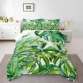 thumbnail image 1 of Tropical Plant Leaf Twin Comforter Set,Boho Botanical Green Leaves Bedding Set Adults,Hawaiian Palm Leaf Monstera Quilt Bed Set Nature Jungle Forest Bed Comforter Set 2Pcs, 1 of 5