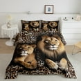 thumbnail image 1 of Twin Comforter Set Black 3D Lion Bedding Wild Animal Theme Bed Comforter Set, Leopard Print Duvet Insert Teens Cheetah Quilt with 1 Pillowcase, 1 of 6