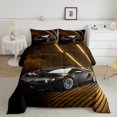 thumbnail image 1 of YST Twin Size Race Car Comforter Sets For Boys Kids Bedroom, Cool Racing Car Bedding Set Extreme Sport Car Duvet Insert Speed Sports Car Down Comforter With 1 Pillow Case, Orang Brown, 1 of 5