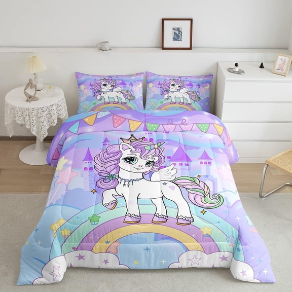Unicorn Bedding Cute Rainbow Unicorn Comforter Set Twin Unicorn Comforter Teens
