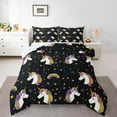 YST Unicorn Bedding Sets Twin For Girls, Galaxy Starry Sky Comforter
