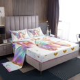 YST Unicorn Kids Fitted Sheet, Girls Butterfly Bed Sheet Queen Unicorn
