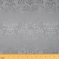 thumbnail image 1 of Victorian Baroque Fabric By The Yard,Damask Upholstery Fabric for Man Woman,Exotic Tribal Moth Decorative Fabric for Art,Vintage Skull Indoor Outdoor Fabric,Grey,10 Yards, 1 of 5