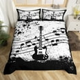 YST Vintage Guitar Bedding Sets Twin Music Notes Comforter Cover