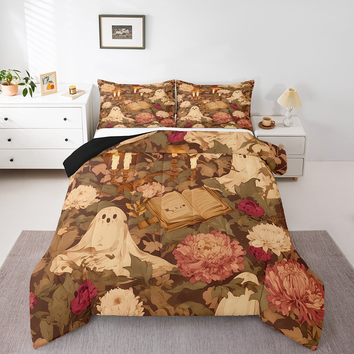 YST Vintage Halloween Bedding Comforter Sets Twin Magical Book Spooky ...