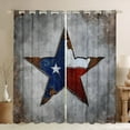 thumbnail image 1 of Vintage Texas Stars Curtains & Drapes Retro Flag Print 30%-50% Blackout Curtains,Grunge Grey Curtains Texas Star Living Room Curtains,American Flag Pattern Window Drapes, 1 of 4