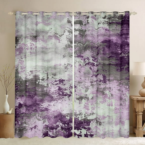 YST Watercolor Curtains,Modern Abstract Blackout Curtains for Girls Boys Kids Teens,Ombre Gradient Tie Dye Batik Darkening Curtains,Gradient Grunge Art Window Treatments (Lilac Grey,42"X84")