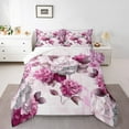 thumbnail image 1 of Watercolor Hydrangea Full Comforter Set Chic Flower Floral Bedding Set Full Women,Watercolor Oil Painting Bedding Comforter Sets Ombre Gradient Duvet Set,Pink Quilted Comforter, 1 of 7