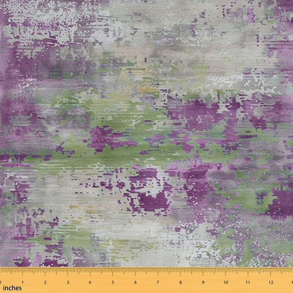 Watercolor Tie Dye Fabric by the Yard,Ombre Gradient Lilac Purple Green Grey Upholstery Fabric for Footstool Chair Sofa Modern Abstract Waterproof Fabric,Grunge Art Decor Fabric,1 Yard