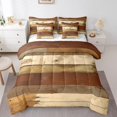 thumbnail image 1 of Western Bed In A Bag Twin 7 Piece Rustic Farmhouse Comforter Set For Adults Men Retro Country Brown Spliced Plank Bedding Set With Comforter,Sheet Set,Pillowcase And Covers, 1 of 5