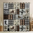 thumbnail image 1 of Western 30%-50% Blackout Curtains 42"Wx84"L Cowboy Curtains & Drapes Western Window Curtains Horse Cow Print Window Treatments 2 Panels Brown Country Farmhouse Buffalo Plaid Bedroom Decor, 1 of 6