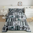 thumbnail image 1 of Erosebridal Western Bedding Twin Cowboy Horse Comforter Set Teen Boho Western Bull Cow Print Bedding Sets American Wild West Comforter Blue Farmhouse Buffalo Plaid Decor 1 Pillow Case, 1 of 6