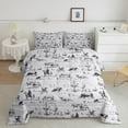 thumbnail image 1 of Western Comforter Set King Size, White and Black Cowboy Cow Bedding Set Cowboy Comforter Desert Cactus Duvet Set Soft Bed Set, 1 of 6