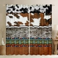 thumbnail image 1 of YST Western Curtains&nbsp;&&nbsp;Drapes 2 Panels 38"Wx45"L,Cowhide Curtains Tribe Arrow Aztec Blackout&nbsp;Curtains,Bull Cow Print Patchwork Geometry Diamond Western Home Decor, 1 of 6