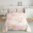 thumbnail image 1 of White Daisy Comforter Set,Flower Leaves Bedding Set Bedroom Decor,Botanical Floral Print Quilt Set Soft Polyester Duvet, 1 of 6