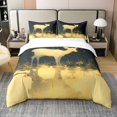 thumbnail image 1 of Erosebridal White Deer 100% Cotton Comforter Cover Twin Size Wild Animal Duvet Cover Retro Aesthetic Bedding Set Soft Lightweight Decor with 1 Pillow,Black Yellow, 1 of 6