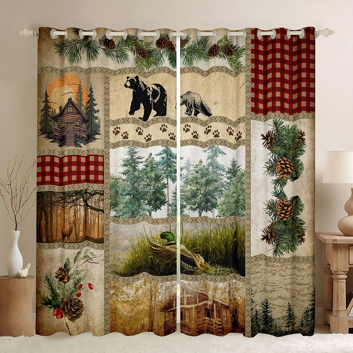 Boreal Bear Dream Quilted Curtains NCU0HNH771