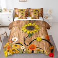 thumbnail image 1 of Wildflower Sunflower Comforter Set King 7 Piece Farmhouse Floral Bed in a Bag,Rustic Cabin Decor Flower Bedding Set with 1 Fitted Sheet,1 Flat Sheet,2 Pillowcases,2 Throw Pillow Covers, 1 of 5