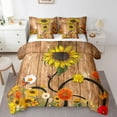YST Wildflower Sunflower Comforter Set Queen 7 Piece Farmhouse Floral