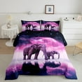 YST Wildlife Elephants King Size Comforter Set, 3D Elephant Printed