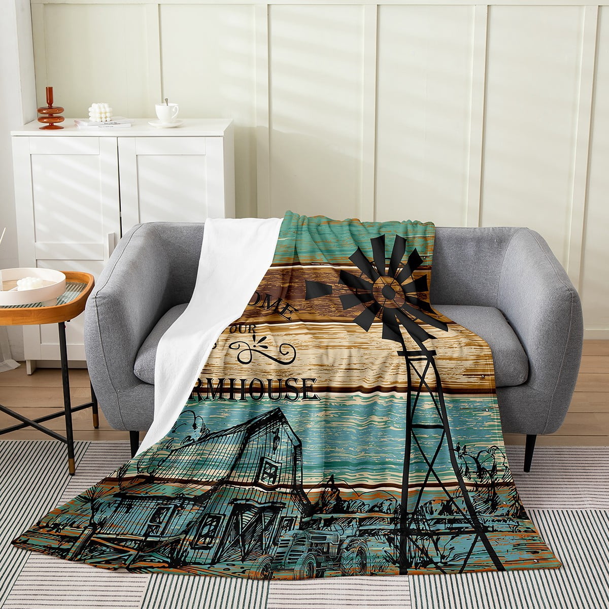 Farmhouse Floral Coverlet Woven Cashmere Blanket main image 1