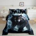 thumbnail image 1 of Wolf Comforter Set Twin Size Adults,3D Animal Print Wolf Bedding Set Gothic Home Decor,Hunting Safari Bedding Comforter Sets Lightning Quilt Bed Set 2Pcs, 1 of 5