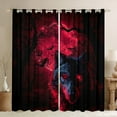 thumbnail image 1 of Wolf Curtains for Living Room,Red Moon Wolf Curtains 30%-50% Blackout ,Safari Animals Curtains & Drapes Gothic Home Decor Wolf Print Window Curtains 2 Panels 42"Wx63"L, 1 of 6